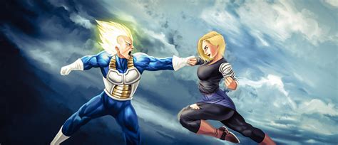 Vegeta Battles Android 18 Dbz By Irush4tacos On Deviantart