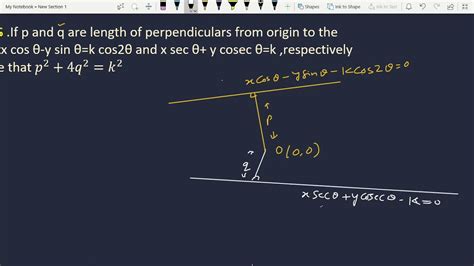 If P And Q Are Length Of Perpendiculars From Origin To The Lines X Cos