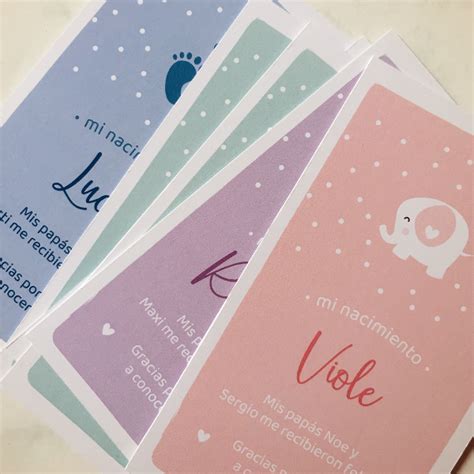 Set Tarjeta Nacimiento Medallita Para Colgar Personalizado Bebe