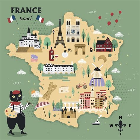 Cartoon France Map Stock Illustrations Cartoon France Map Stock