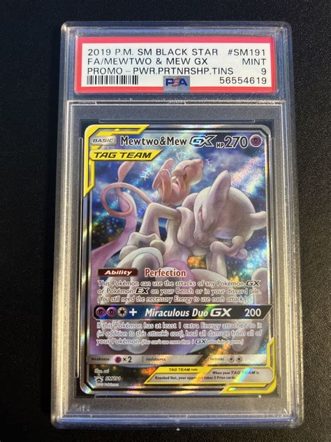 Mavin Mewtwo Mew Gx Sm191 Psa 9 Pokemon Sun And Moon Black Star Promo