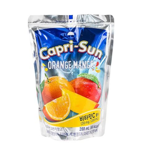 Korean Pouch Drinks Nongshim Capri Sun Ml Orange Mango Safari