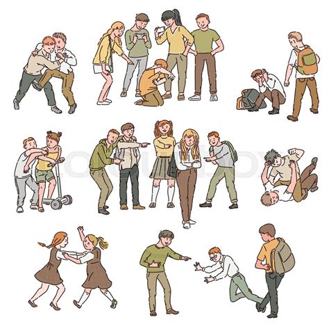 A set of situations of conflict and ... | Stock vector | Colourbox
