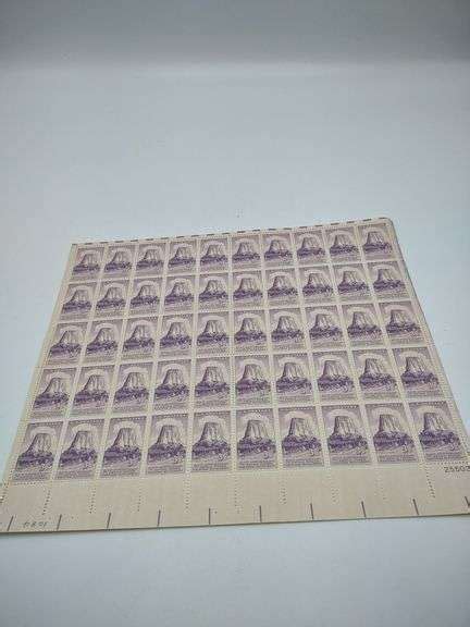 1 Sheet Of 50th Anniversary Devils Tower Stamps Baer Auctioneers