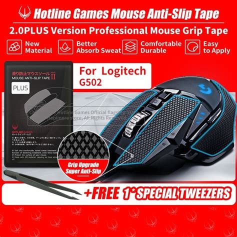 ∈ Hotline Games 2 0plus Mouse Grip Tape For Logitech G502 G502 Wireless Gaming Mouse Anti Slip