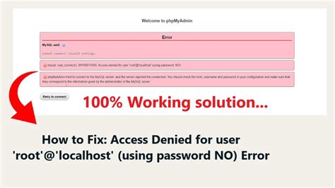 Soluci N Access Denied For User En Mysql Connect Evita Los Warnings