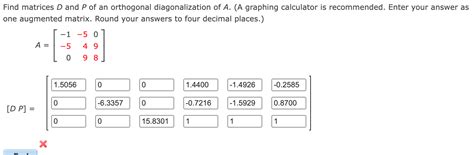 Solved Find Matrices D ﻿and P ﻿of An Orthogonal