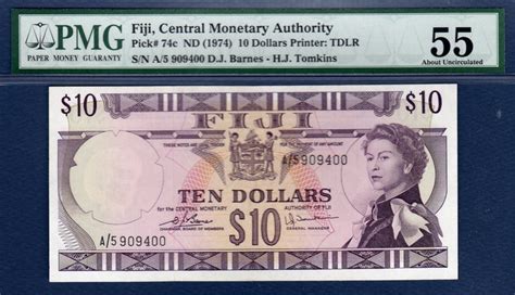 Fiji Banknotes Dollars Note Of Queen Elizabeth Ii World