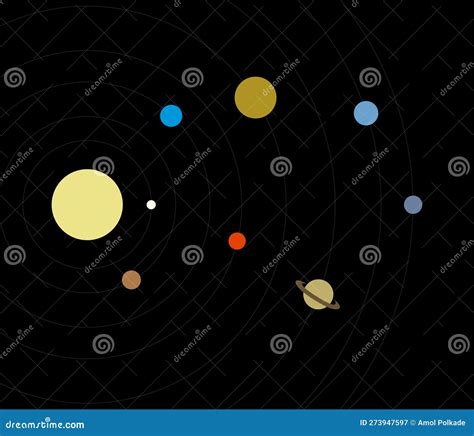 Nine Planets Of Solar System Vector Illustration | CartoonDealer.com ...