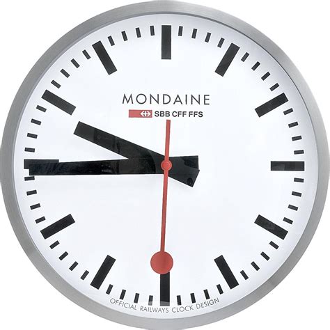 Mondaine Clock Wall 40cm Brushed At Make Designed Objects Swiss