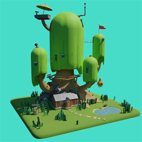 Adventure time Tree Fort : r/blender