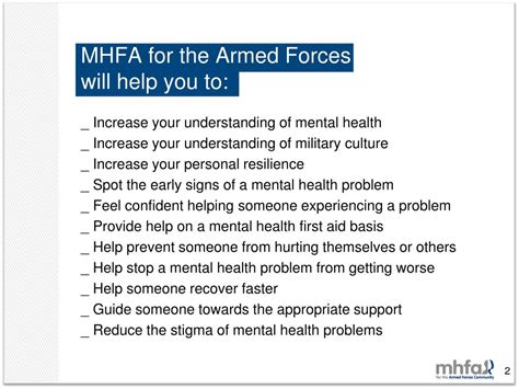 Ppt Mental Health First Aid Armed Forces Community Powerpoint