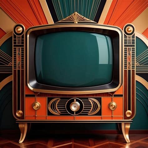 Premium Photo | Elegant old television vintage retro art deco style ...