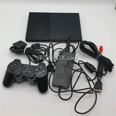 Sony Playstation 2 Ps2 Slim Game Console Complete Set With 1 Dualsho
