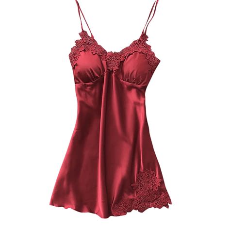 Ehqjnj Red Lingerie Set High Waisted Women Lace Pad Lingerie Nightwear Underwear Robe Sleepwear