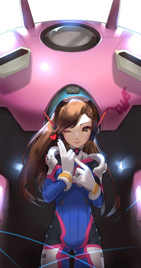 Wallpaper Long Hair Anime Girls Headphones D Va Overwatch