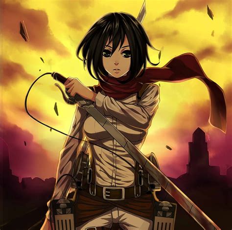 Mikasa Hembra Mikasa Ackerman Cabello Corto Shingeki No Kyojin