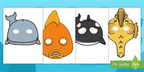 Under The Sea Role Play Masks Hecho Por Educadores