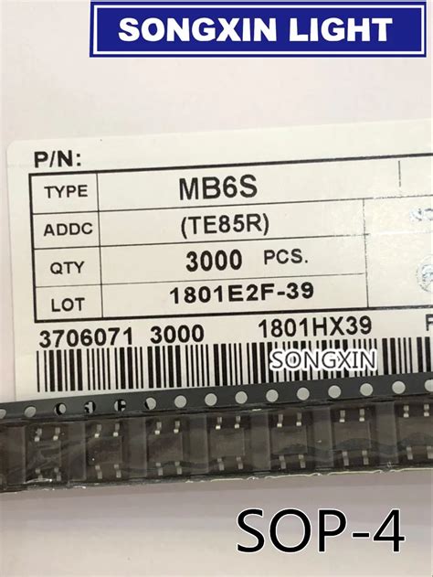 100 pces smd mb6s 0.5a 600v escolhem a ponte do retificador do diodo ...