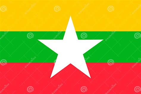 Myanmar National Flag Vector Illustration Naypyitaw Stock Vector