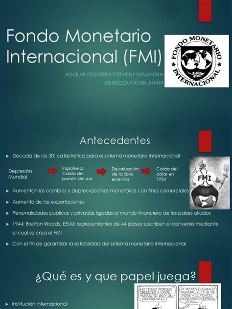 1 Fondo Monetario Internacional Fmi Fondo Monetario Internacional Macroeconómica