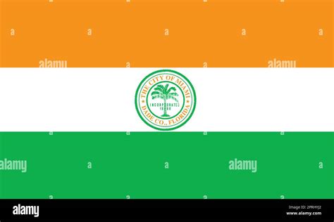 The Flag Of The City Of Miama Florida Usa Stock Photo Alamy