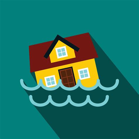 House sinking in a water icon, flat style 14074144 Vector Art at Vecteezy