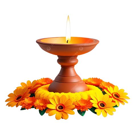 Hình ảnh Diwali Diya Với Hoa Cúc Vạn Thọ Xung Quanh Png Hoa Cúc Vạn Thọ đặt Rải Rác đất Chứa