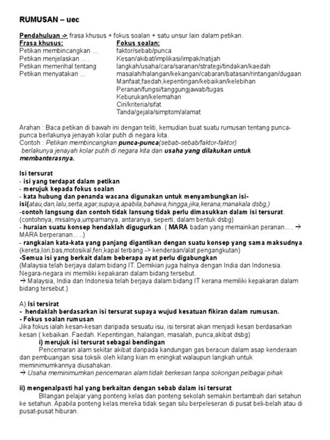 Rumusan Uec Nota Pdf Karier And Perkembangan