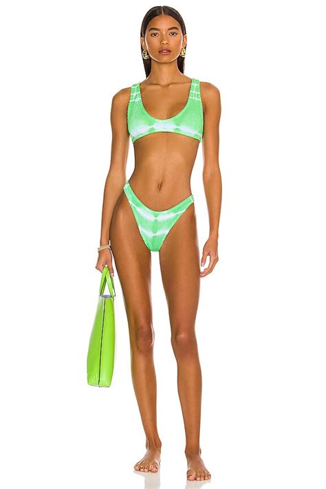 Bond Eye Scout Bikini Set In Lime Green Tie Dye Revolve