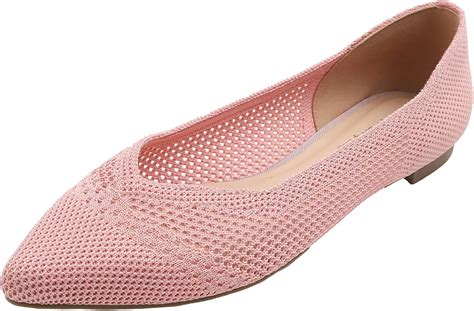 Feversole Womens Woven Fashion Breathable Pointed Knit Flat Shoes