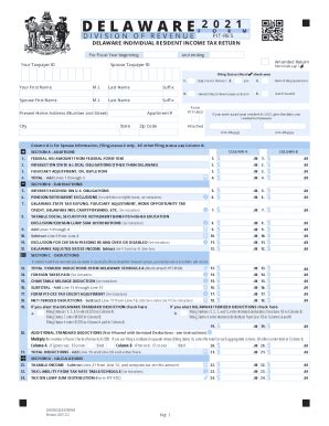 Fillable Online Revenue Delaware Govinfoinformation Division Of