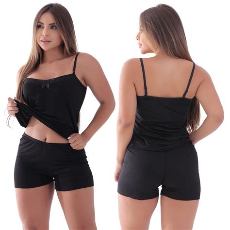 Kit Baby Doll Vivi Lingerie Pijama Short Doll Para Dormir Shopee Brasil