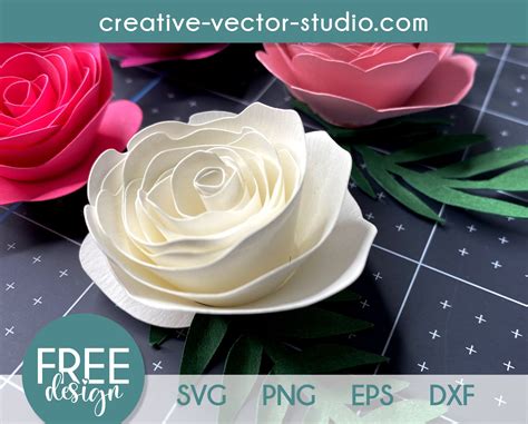 Free Rolled Flower SVG Bundle PNG DXF EPS Creative Vector Studio