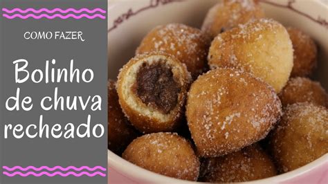 Receita De Bolinho De Chuva Recheado Brigadeiro Youtube