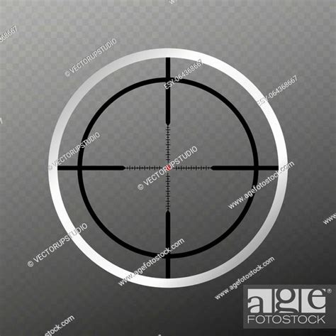 Sniper Scope Cross Rifle Optical Sight Isolated On Transparent