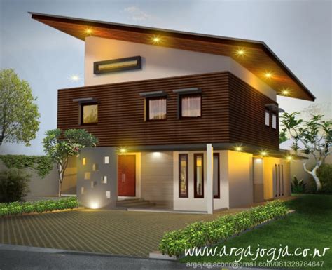 Desain Fasad Unik Minimalis Tropis Rumah 2 Lantai Atap Miring Argajogja S Blog