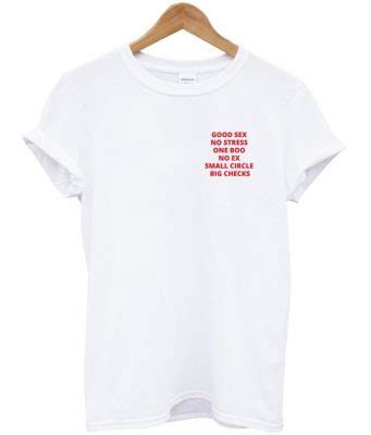 Good Sex No Stress One Boo No Ex Small Circle Big Checks Pocket Print T