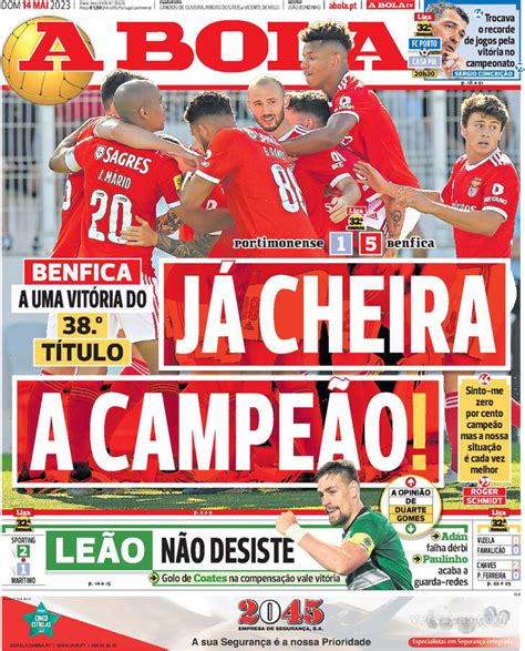 Fora de jogo Capas A goleada do Benfica e o 38 º título muito perto