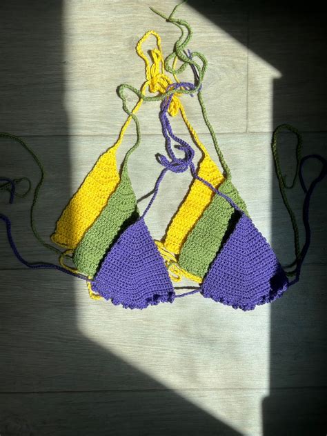 Crochet Triangle Bikini Etsy