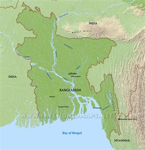 Physical Map Of Bangladesh