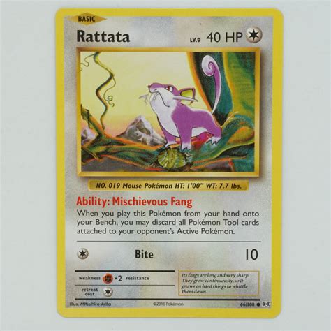 Rattata Common Xy Evolutions Pokemon Card Ebay