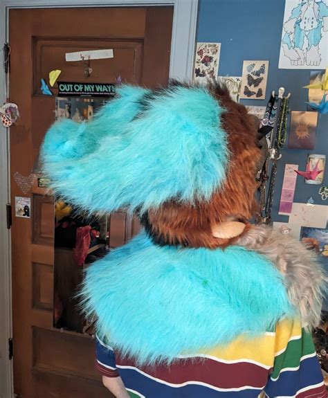 Furry Fandom Dinomask Fully Sale Furred Sewn Fursuit Hood Neck Ears