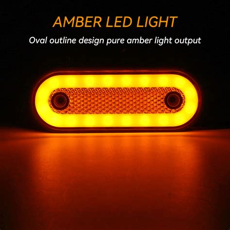 8x Amber Side Marker Light Oval 20 Led Indicator Lamp Orange Trailer Truck Lorry Ebay