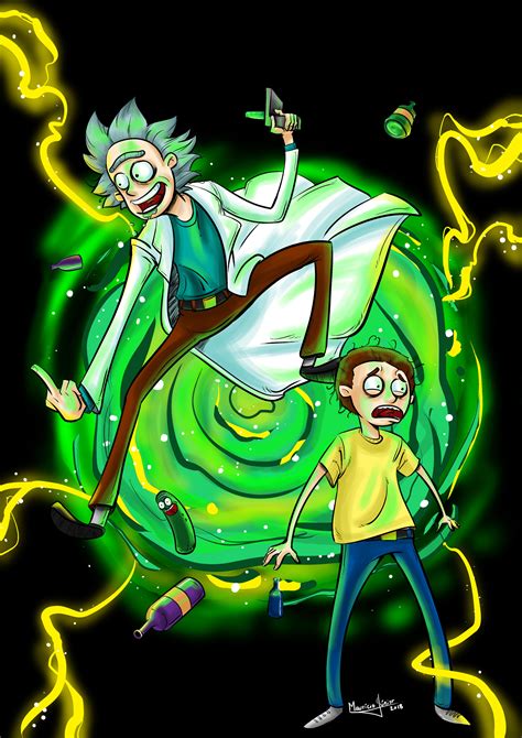 Artstation Rick And Morty Going Through The Portal