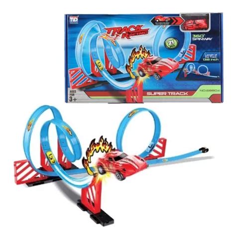 Pista Looping 360 Lançador Carrinho Tipo Hotwheels 21 Pçs