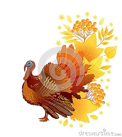 Thanksgiving Card With Turkey Stock Photography | CartoonDealer.com ...