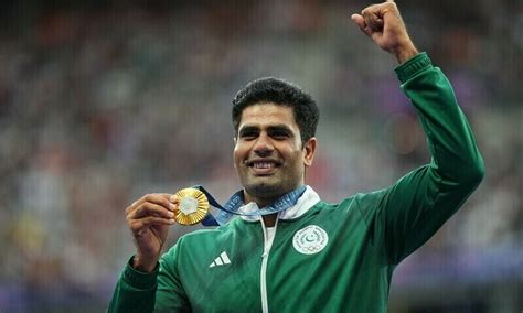 Arshad Nadeem Beams As He Wears Olympic Gold Medal For Historic M