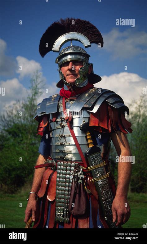 Roman Centurion Of Legio Xiiii At The Lunt Roman Fort At Baginton Near