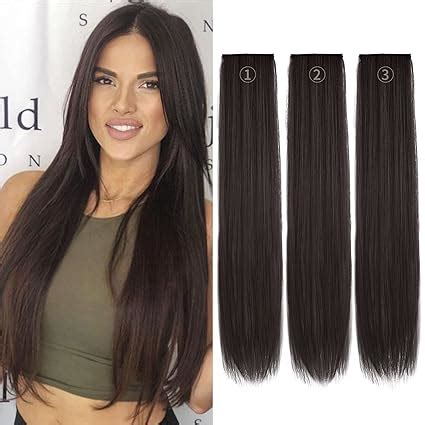 Amazon REECHO Thick Long Straight 3PCS Set Clip In On Hair